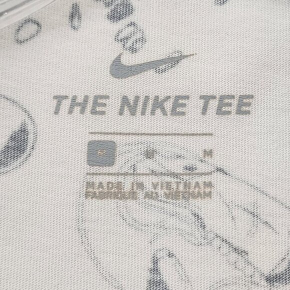 Nike Men's White & Black Graphic T-Shirt Baggy 100% Cotton, sz MD - Picture 2 of 8